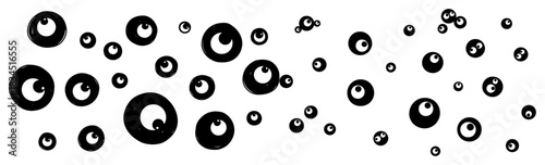 Spooky cartoon eyeballs seamless border texture looking in different directions for Halloween background design