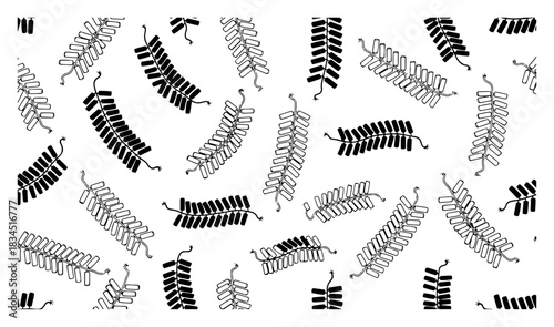 Seamless pattern background with Chinese firecracker strings in black and white style for Lunar New Year or Diwali festival celebration