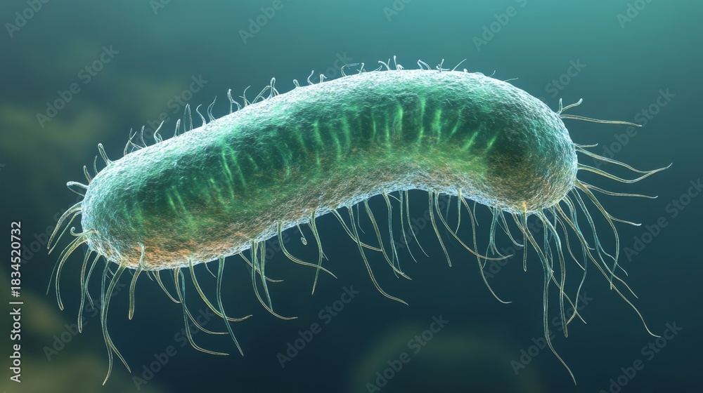 Obraz premium Exploring the Fascinating Structure of Vibrio Cholerae at a Microscopic Level
