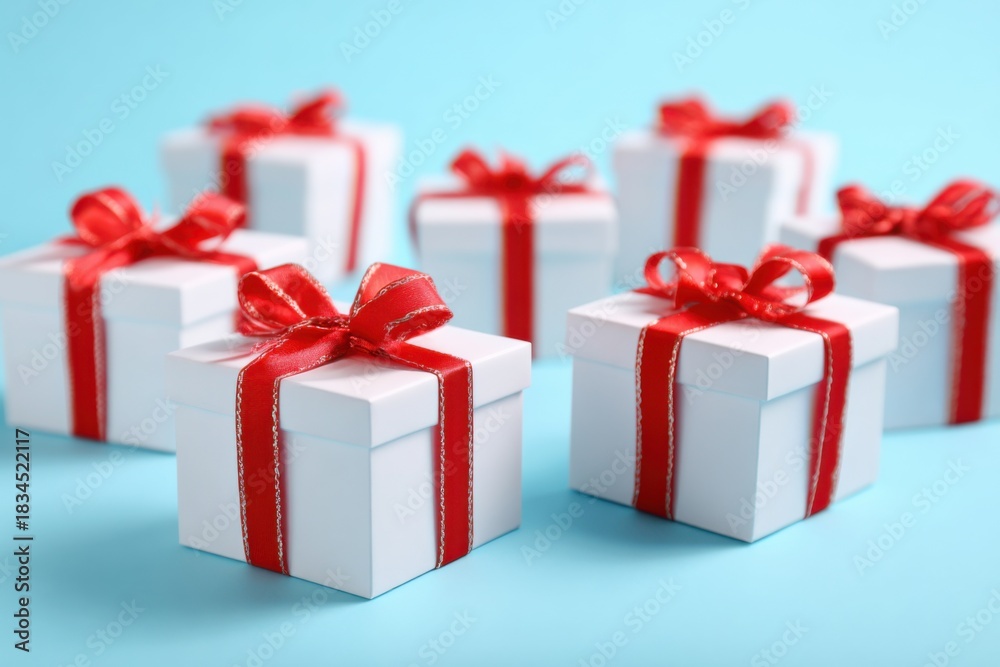 Fototapeta premium Gift Boxes with Red Ribbons