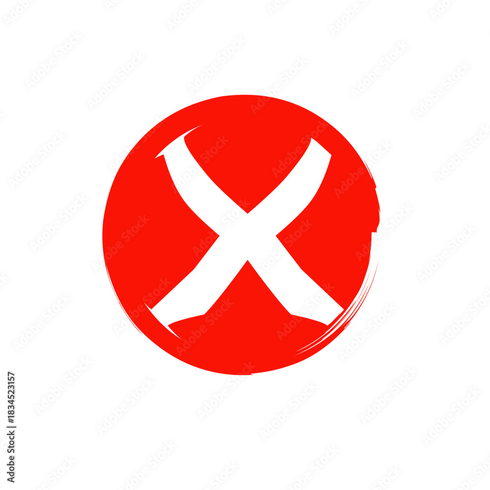 Obraz premium red cross x vector icon. no wrong symbol. delete, vote sign. graphic design element set on white background
