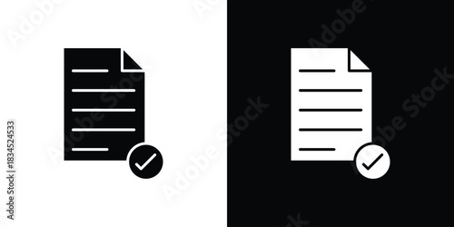 Accept document icons vector. silhouette or icon or pictogram.