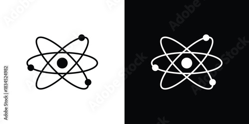 Atom icons vector. silhouette or icon or pictogram.