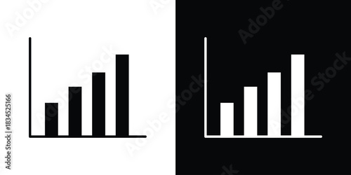 Bar chart icons vector. silhouette or icon or pictogram.