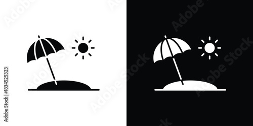 Beach icons vector. silhouette or icon or pictogram.