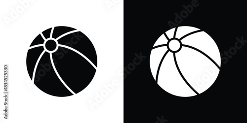 Beach ball icons vector. silhouette or icon or pictogram.