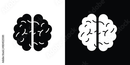 Brain icons vector. silhouette or icon or pictogram.