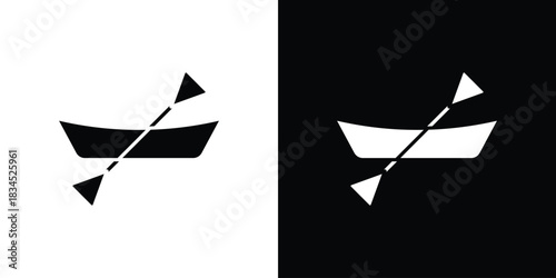 Canoe icons vector. silhouette or icon or pictogram.