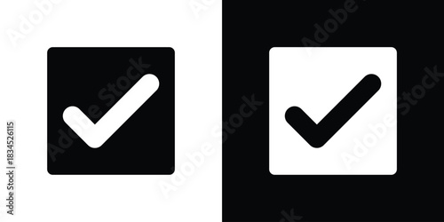 Check mark icons vector. silhouette or icon or pictogram.