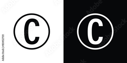 Copyright icons vector. silhouette or icon or pictogram.