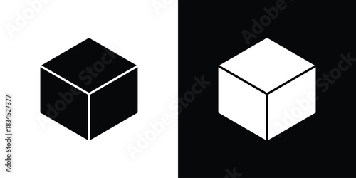 Cube icons vector. silhouette or icon or pictogram.