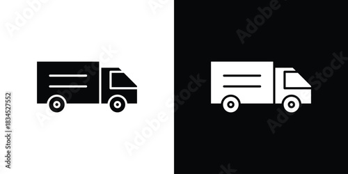 Delivery van icons vector. silhouette or icon or pictogram.
