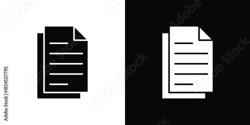 Document icons vector. silhouette or icon or pictogram.