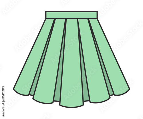 スカート、洋服、ファッション、コーディネート、おしゃれ関連のイラスト（カラー）