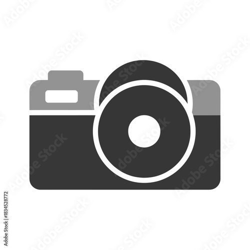 Minimalist digital camera glyph icon on a white background.