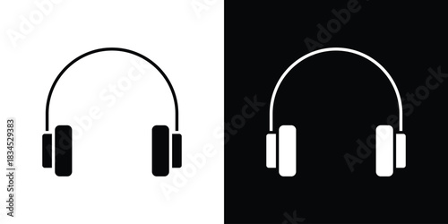 Headphones icons vector. silhouette or icon or pictogram.