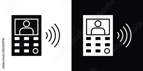 Interphone icons vector. silhouette or icon or pictogram.