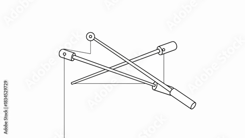 Vector technical drawing displays mechanical linkage as 2025-12-04_image_002 (5), providing precise schematics and connection points. The mechanical linkage presents engineering details,