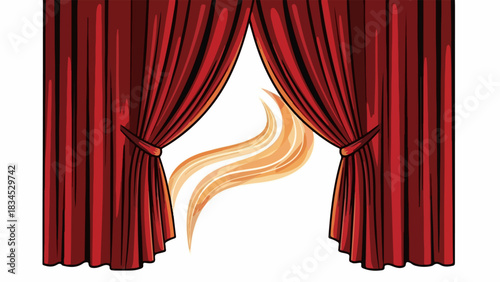 2025-12-04_image_002 (6) shows stage curtains on white, dramatic red drapes slightly open to reveal light. 2025-12-04_image_002 (6) includes tied theater velvet in a classic, theatrical style.