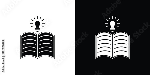 Knowledge icons vector. silhouette or icon or pictogram.
