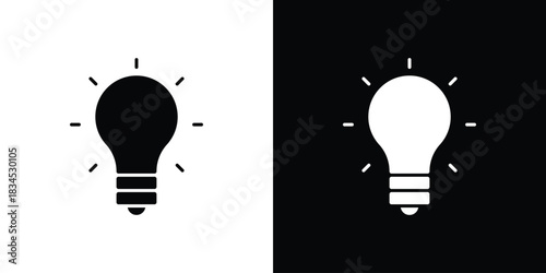 Light bulb icons vector. silhouette or icon or pictogram.