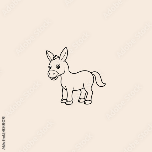 Donkey icon flat vector design.