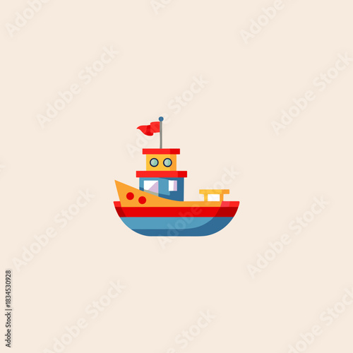Sea boat icon flat vector design.