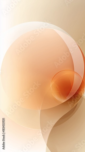 Abstract composition featuring soft orange and beige circular shapes blending seamlessly, creating a harmonious visual experience with smooth gradients and gentle curves