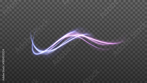 Smooth, glowing arcs with soft, blurred beams create a dynamic magical trail.