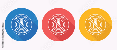 Three oval labels indicating dairy free and gluten free options