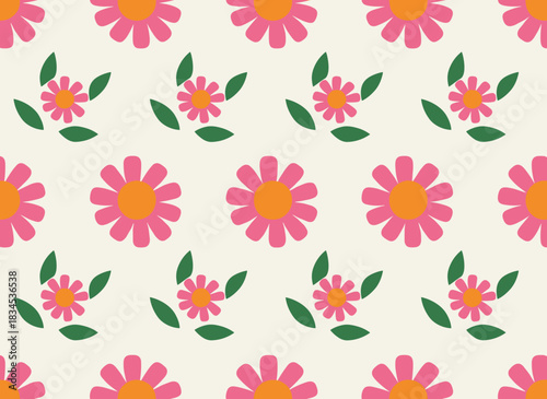 Seamless botanical pattern featuring stunning echinacea blossoms, stems, and foliage on a light backdrop, hand‑drawn in a vintage style, rendered as a natural vector illustration
