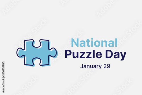 National Puzzle Day blue jigsaw piece vector design
