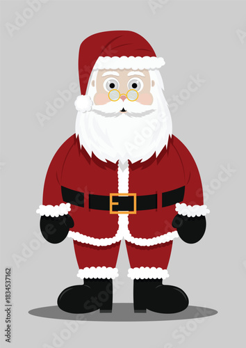 Christmas illustration - Santa Claus in a red suit and glasses