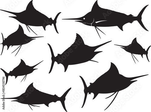 Marlin Fish Silhouettes