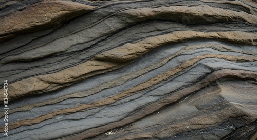 The delicate lines of sedimentary rock layers.