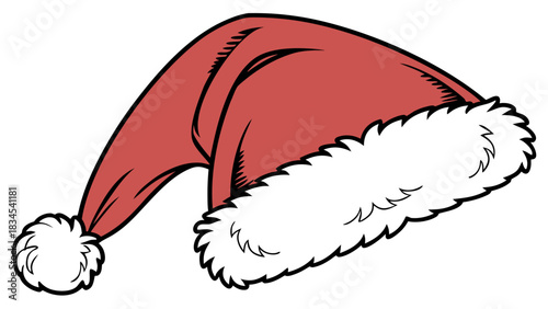 Illustration of santa hat created with generated ai