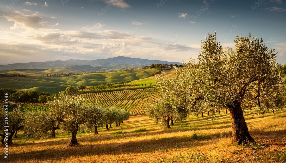 Fototapeta premium olive trees in tuscany countryside toscana italy