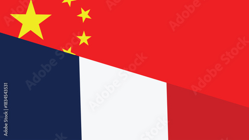 China and france flag fusion design