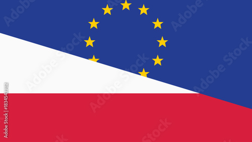 Europa and poland flag fusion design