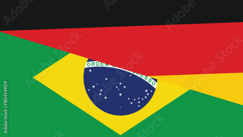 Germany and brazil flag fusion design