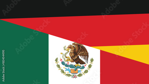 Germany and mexico flag fusion design