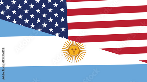Usa and argetina flag fusion design