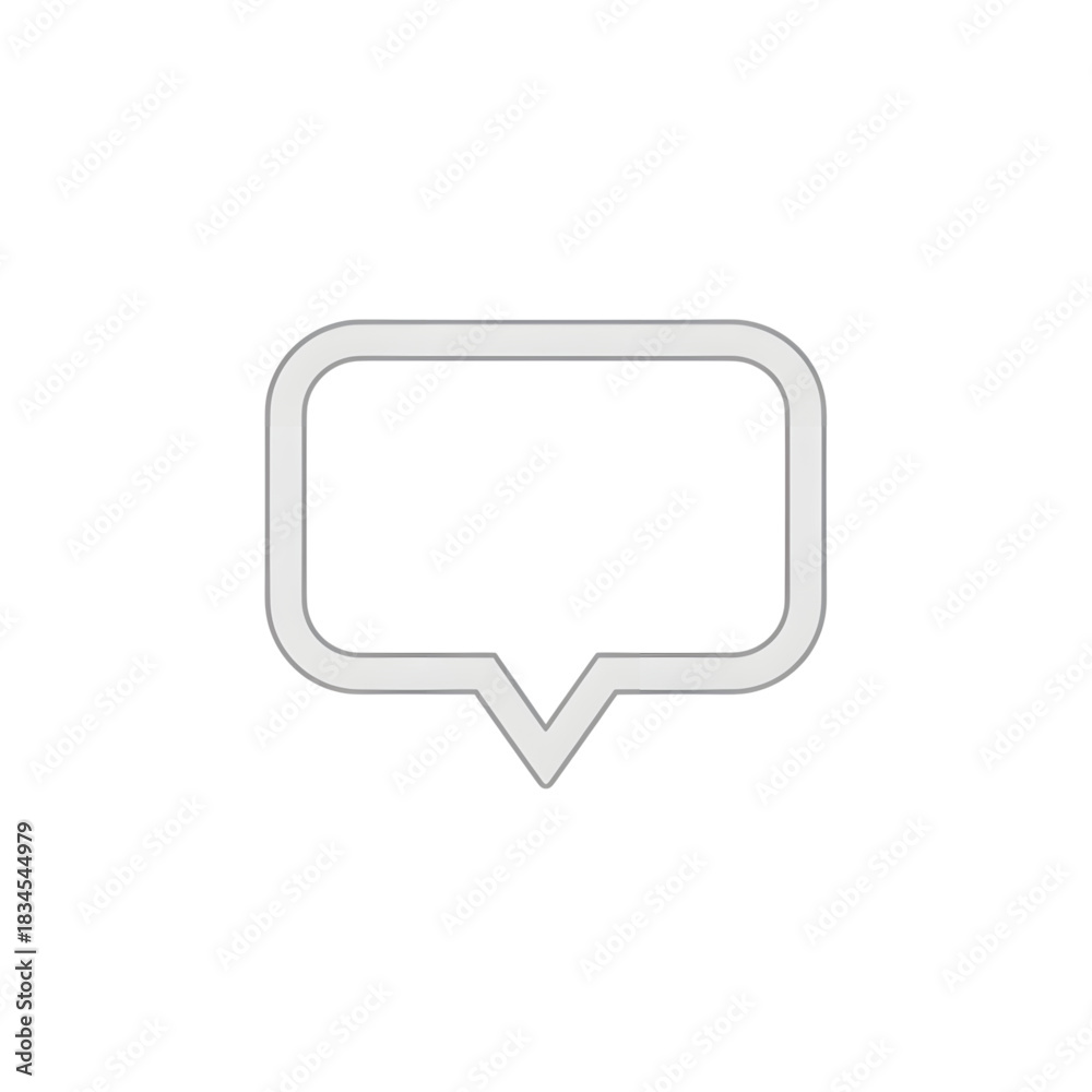 Naklejka premium Minimal Comment Bubble Icon Isolated - Flat UI Style for Transparent Digital Design