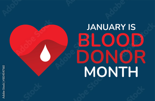 National Blood Donor Month – January Vector Illustration