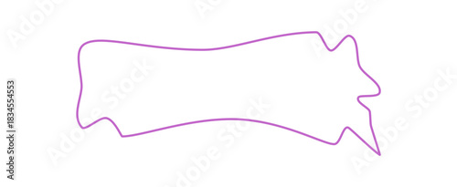 Wavy hand drawn speech box outline forms a unique chat balloon with sketch style. Outlined message frame and textbox bubble deliver a playful circle accent, ideal for comic conversation and creative