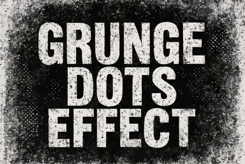 Text with Distressed Texture and Spotted Grunge Effect Overlay on Dark Background