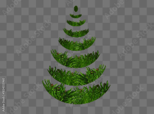 Christmas trees on isolated background. Holiday decor. Christmas elements or ornaments. Vector illustration. Eps 10