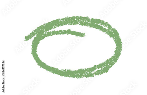 Chalk round quote bubble outline icon in green with speech and message box for background. Circle and communication highlight as isolated icon, great for modern quote, message, chat concepts.