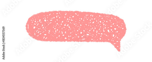 Pink chalk bubble forms an organic speech rectangle with scribble style. Conversation, chat, message or comment textbox offers a graphic talk element for creative communication design.