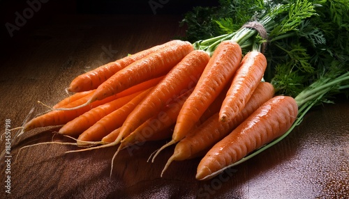 fresh orange carrots bunch healthy vegetables